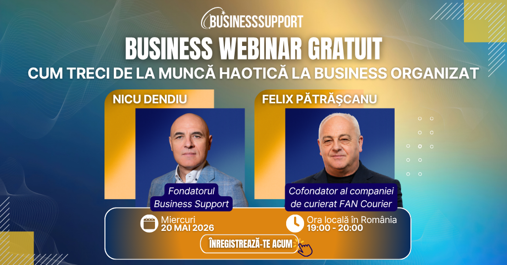 Webinar Gratuit Cum treci de la muncă haotică la business organizat-banner
